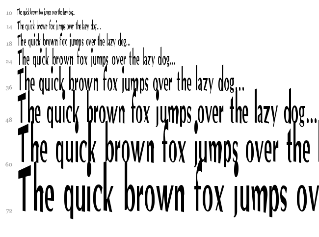 VTC Optika font waterfall